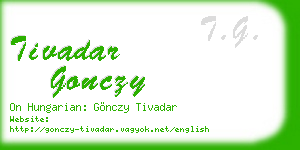 tivadar gonczy business card
