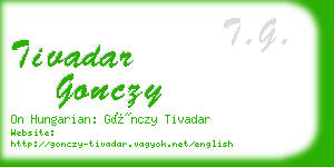 tivadar gonczy business card